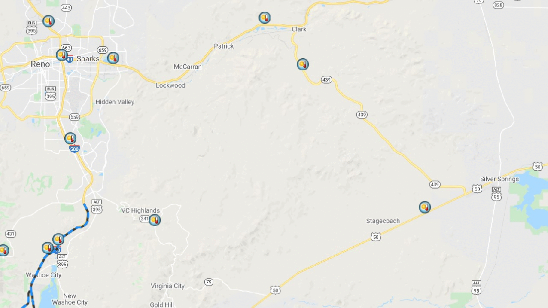 Virginia Range Weather Station Map