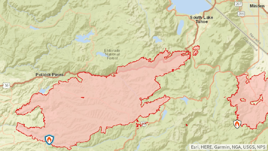 Caldor Fire Map 08-31-21