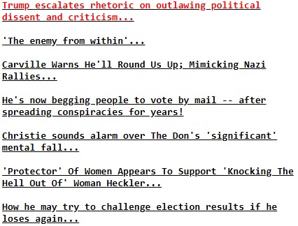 Headlines on Drudge 10-14-24