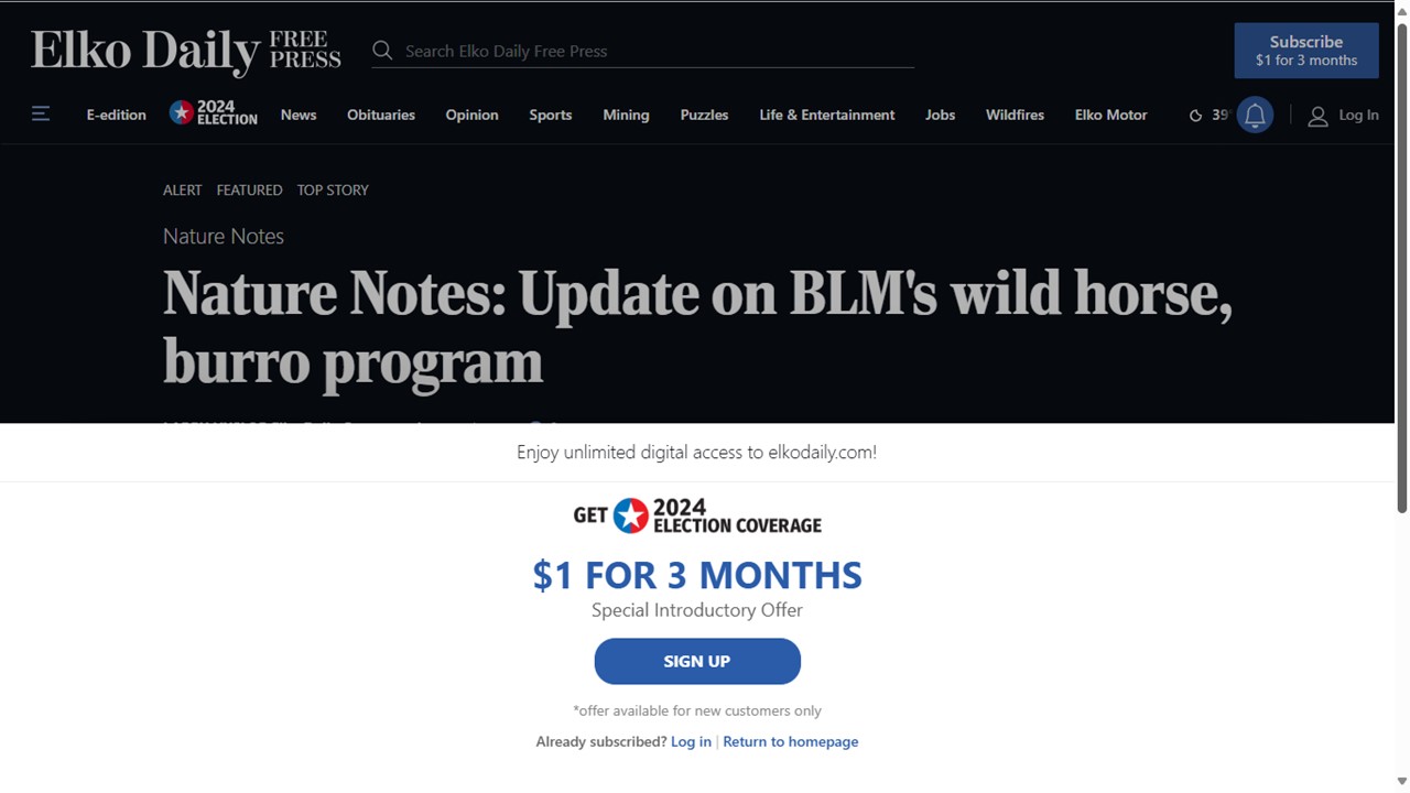 Ignoring Wild Horse Stories 10-12-24