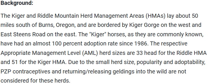 Kiger Population Control Statement 10-13-24
